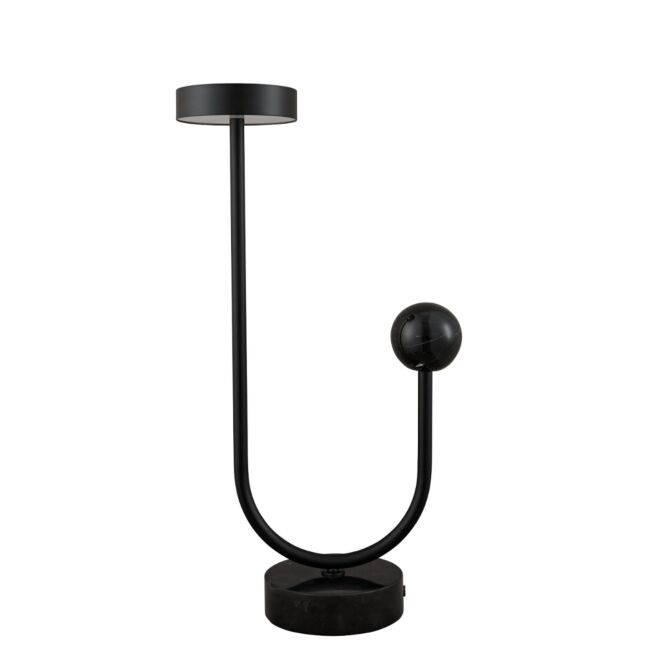 Lampa stołowa GRASIL z marmurową bazą i zakrzywionymi metalowymi rurkami