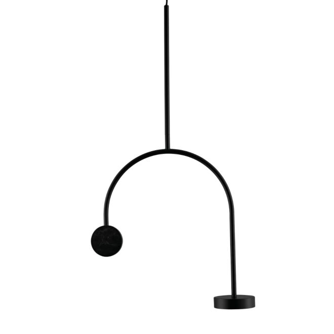 Lampa wisząca GRASIL z marmurową bazą i zakrzywionymi metalowymi rurkami, elegancki design