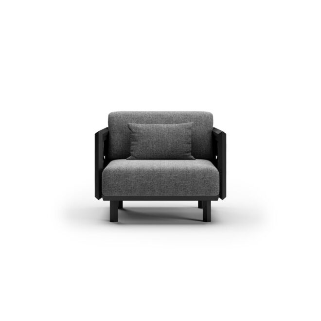 Sofa ogrodowa z technorattanu i aluminium widok z przodu

