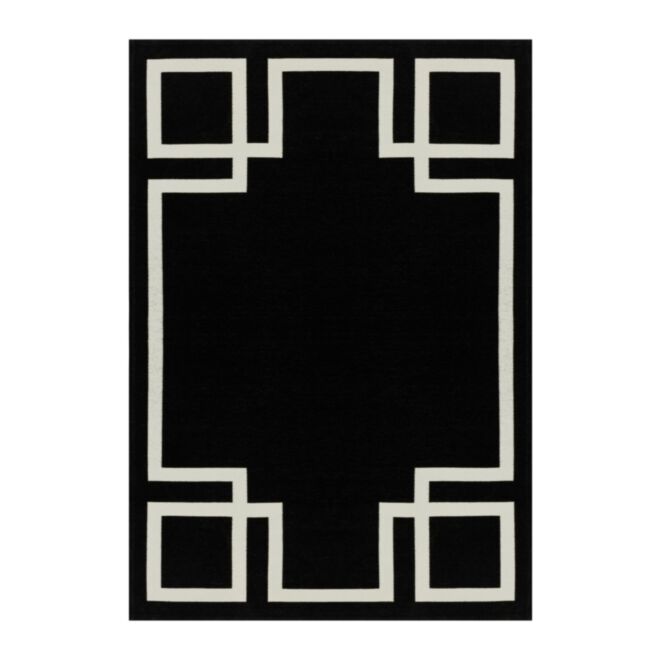 Dywan łatwoczyszczący Hampton Black Art Deco