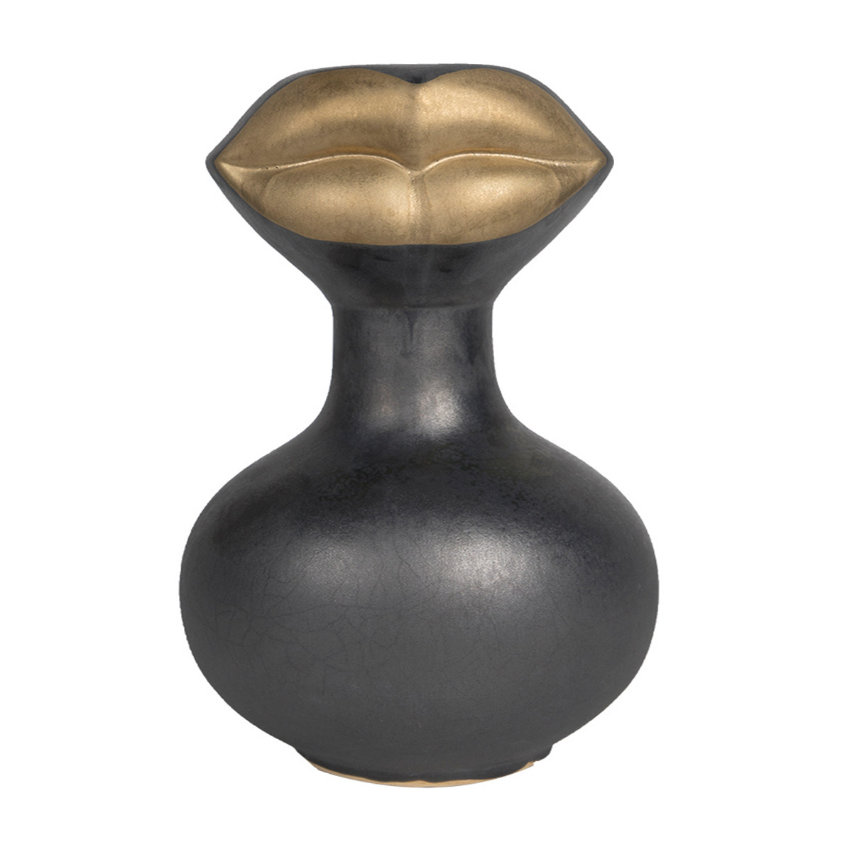 Dekoracja ceramiczna Lips w kolorze czarnym